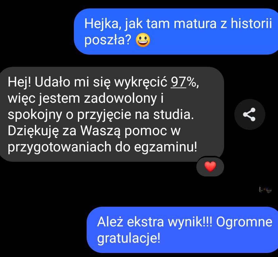 Wiadomość z Messengera – opinia kursanta