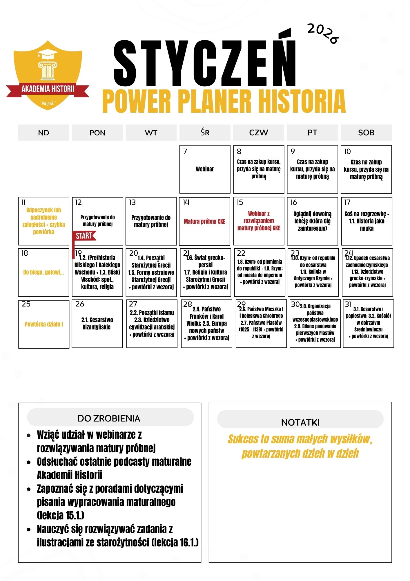 Karta plan tygodnia – priorytety i bloki