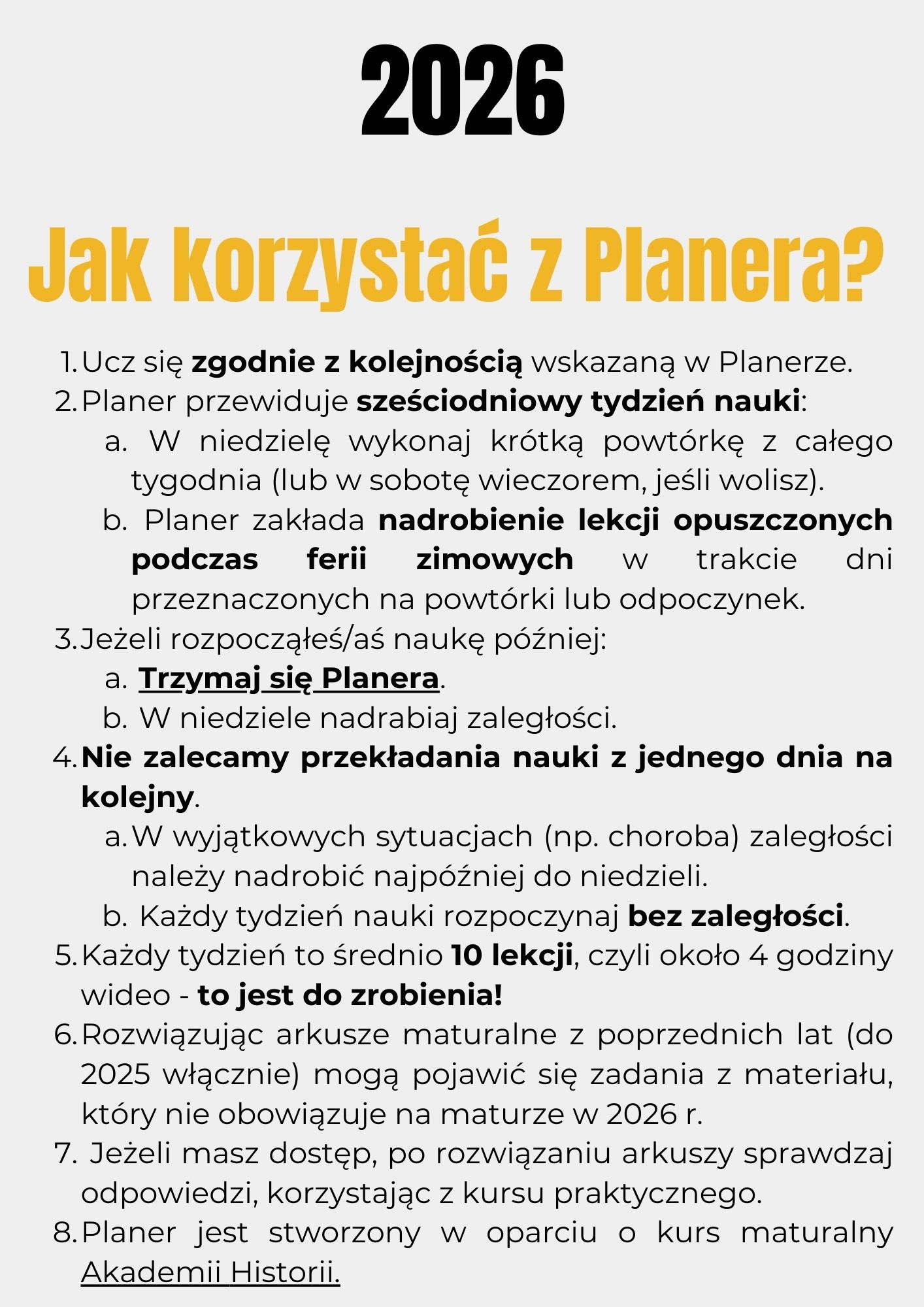 Zadania na każdy dzień z checklistą