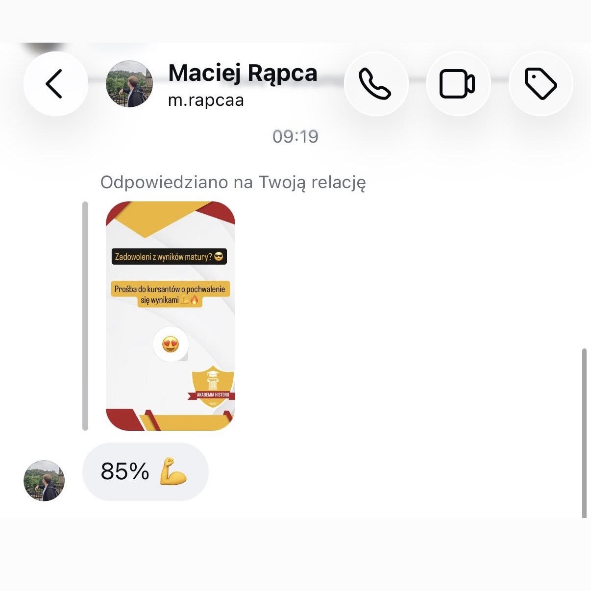 Opinia Akademia Historii — Maciej Rąpca, 85% z historii