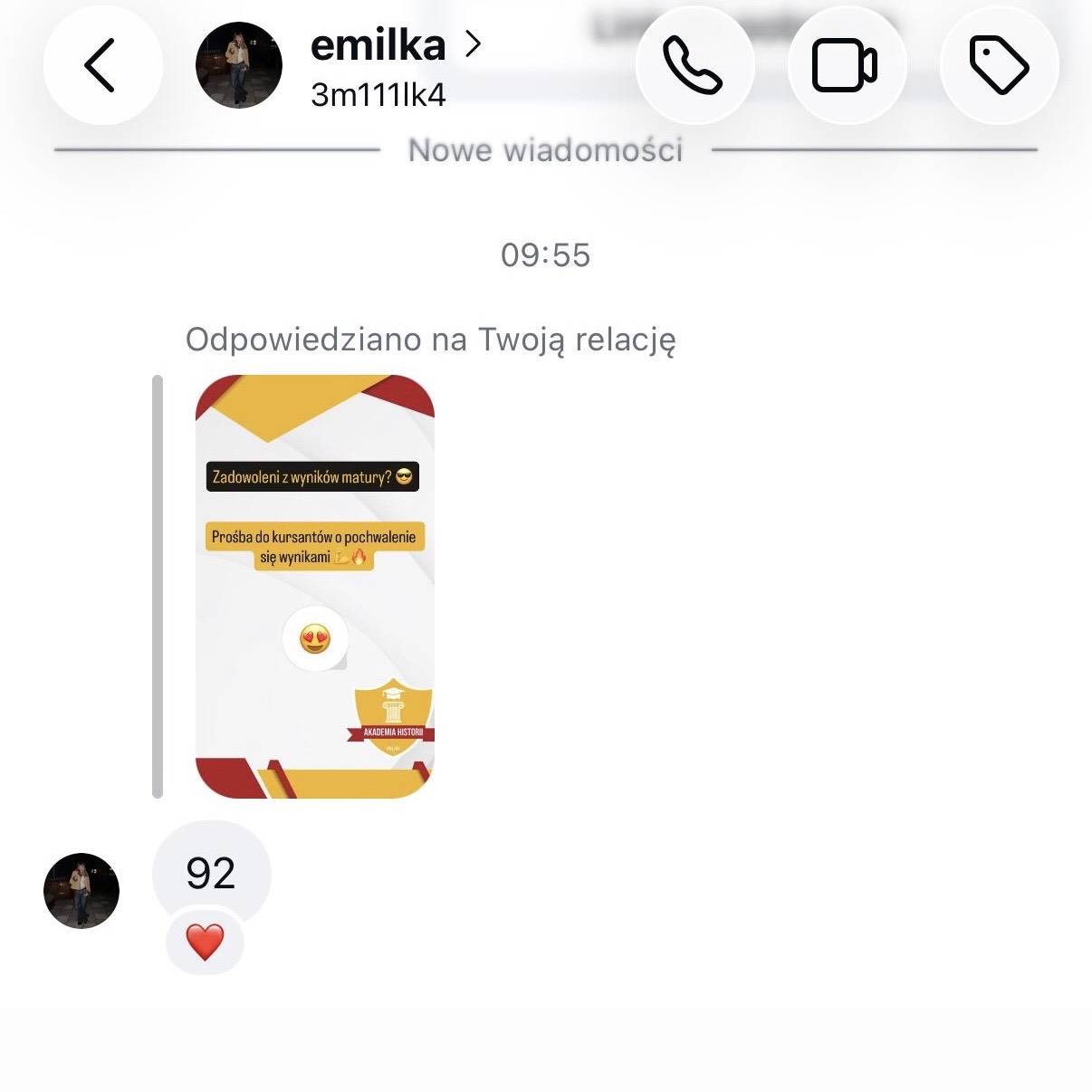 Opinia Akademia Historii — Emilka, 92% z historii