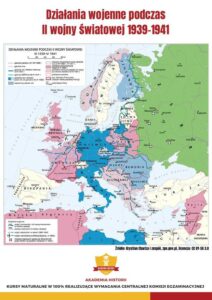 Strona z mapą działań II wojny światowej 1939–1941