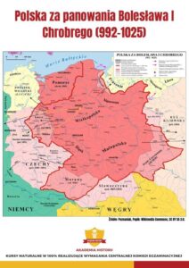Strona z mapą Polski Bolesława Chrobrego